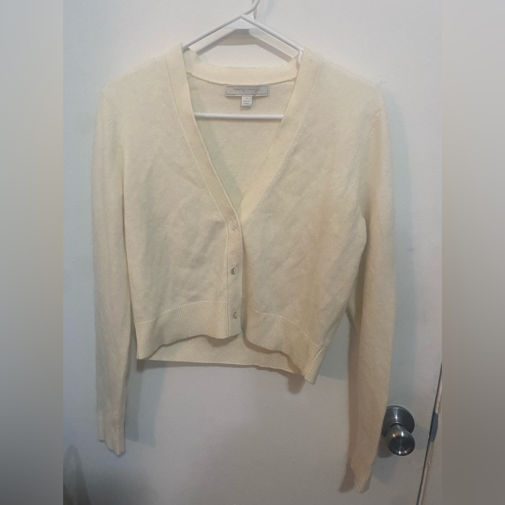 Brooks Brothers Wool Cashmere Cream Women's Cardigan